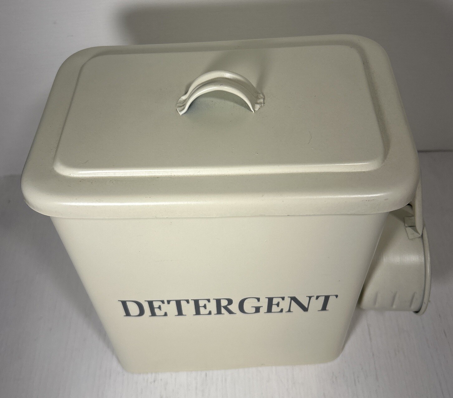 Metal Laundry Room Container Modern Farmhouse CREAM Detergent Powder Storage Org