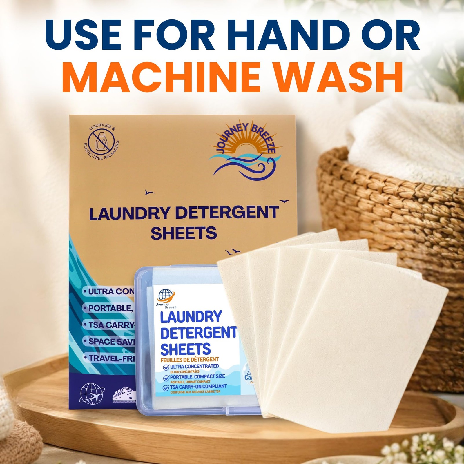 Travel Laundry Detergent Sheets 30 and 20 Pack – Hand Wash or Machine Wash Tr…