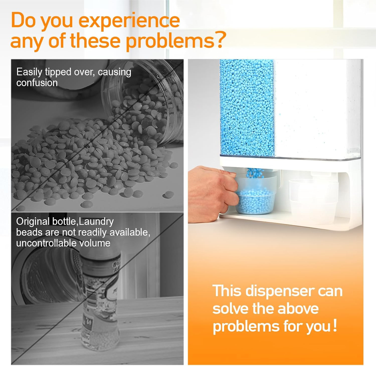 Laundry Detergent Dispenser, Laundry Beads Dispenser, 105 Oz Wall-Mounted Scent