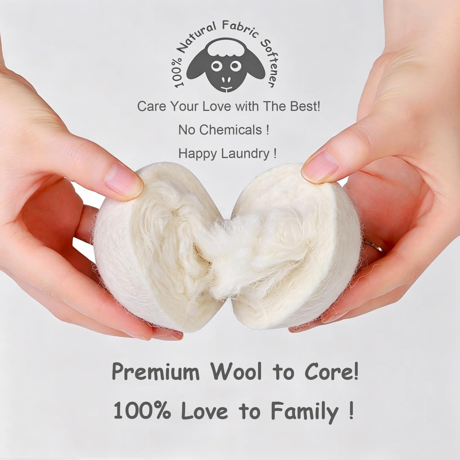 Wool Dryer Balls XL 6 Pack Natural Fabric Softener Reduces Static Wrinkles Dryin