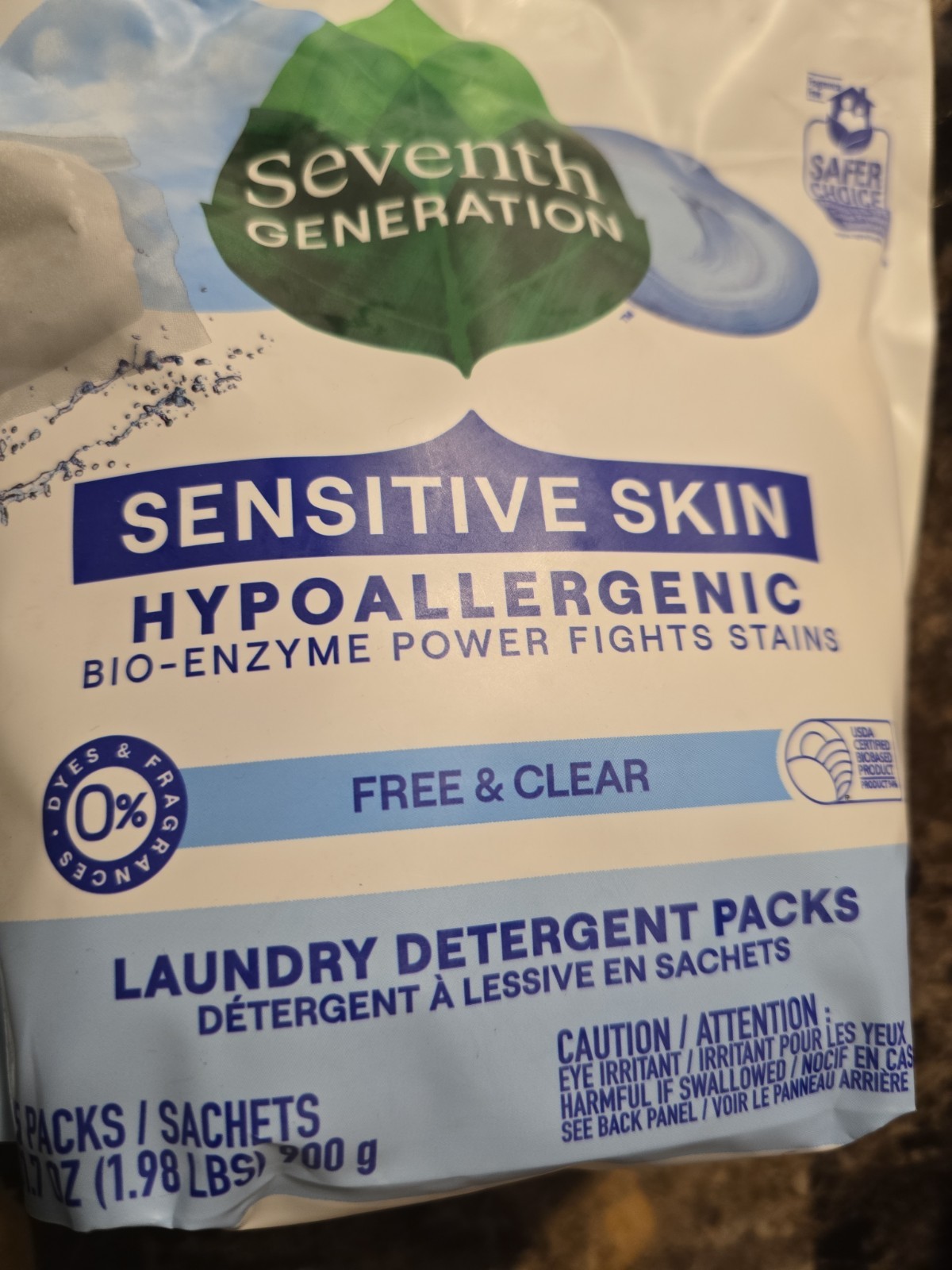 3 Pkgs. Laundry Detergent Packs, Free & Clear, Fragrance Free, 45 Packs Ea.