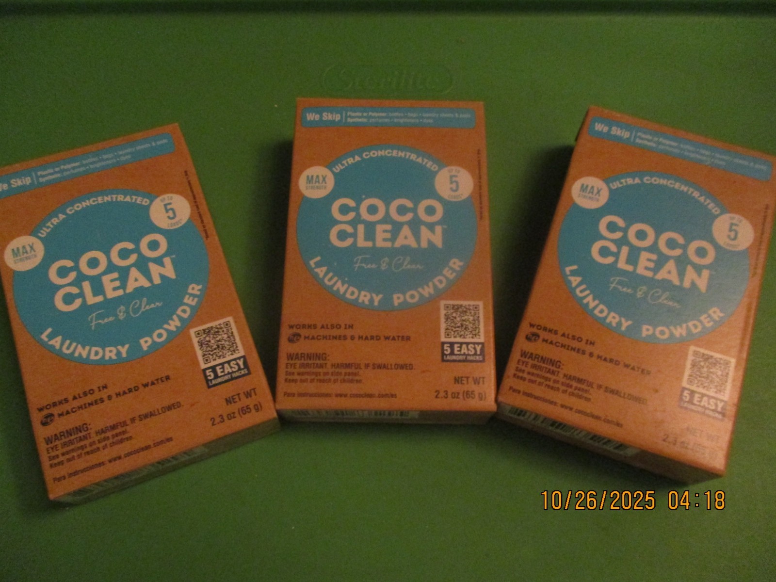 5 Coco Clean Free & Clear Laundry Powder 2.3 OZ (+ OXI BOOSTER) SALE