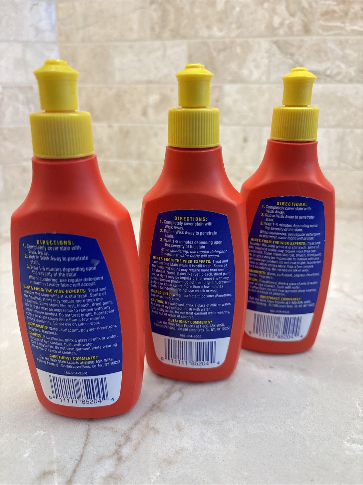 QTY 3 New Wisk Away Laundry Stain Removal Pre-wash Treatment w/ Penetron 4.0 oz