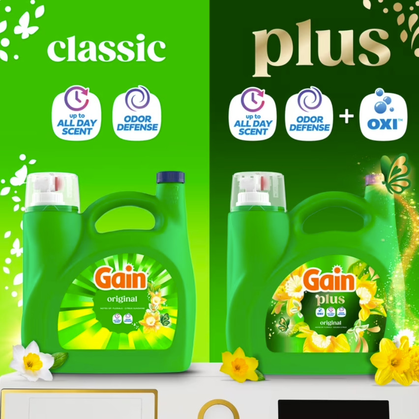 (3 Pack) Gain Plus Laundry Detergent Liquid, Original Scent, 99 fl oz, 75 Loads