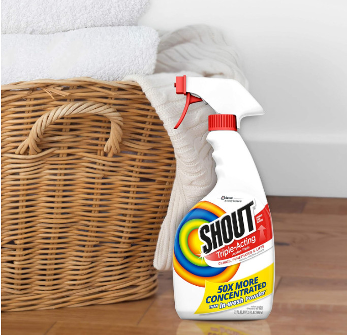 Shout Active Enzyme Laundry Stain Remover Spray for Clothes, Triple-Acting Formu
