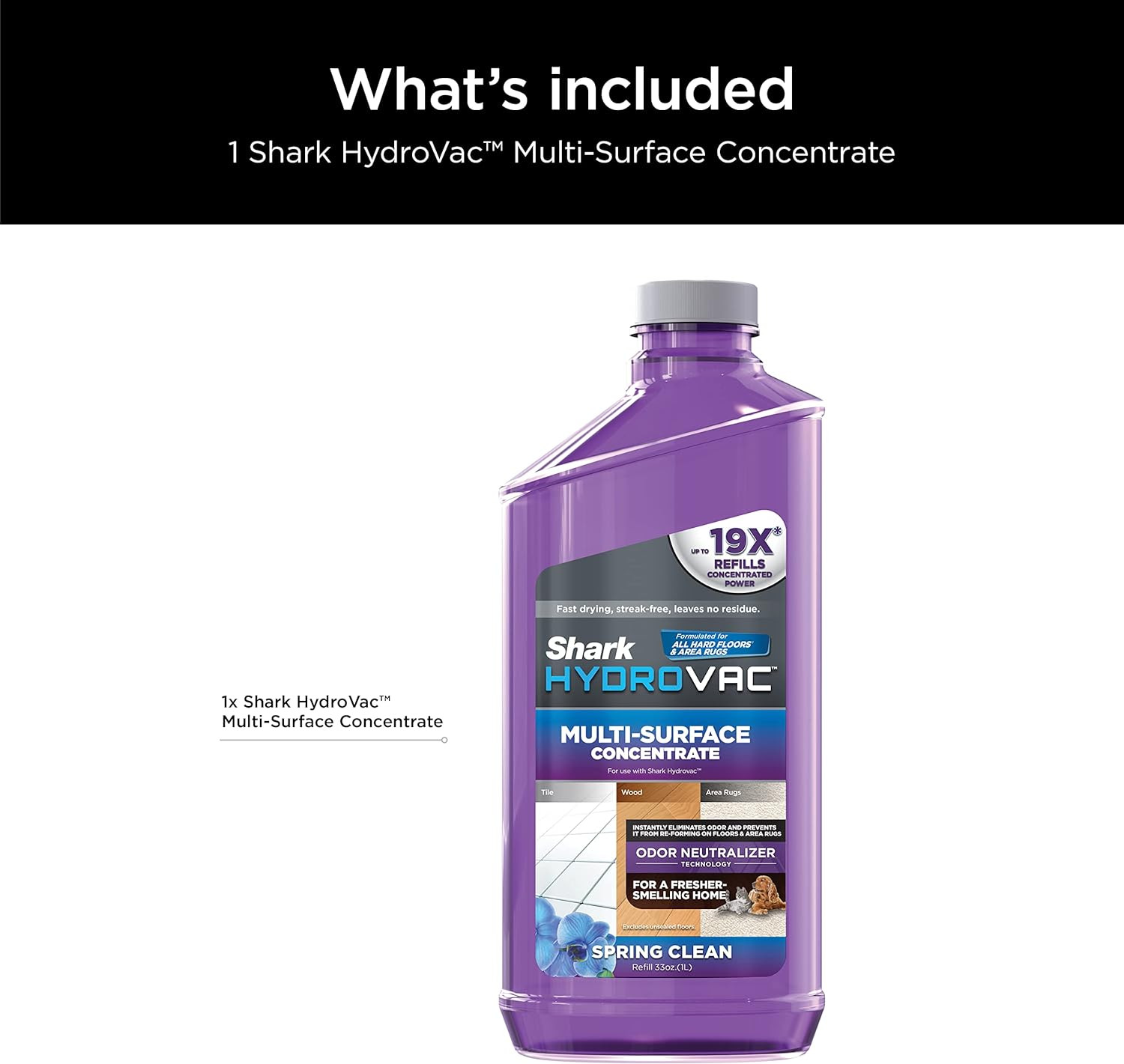 Shark Hydrovac Multi-Surface 33-Oz. Concentrate with Odor Neutralizer Technology