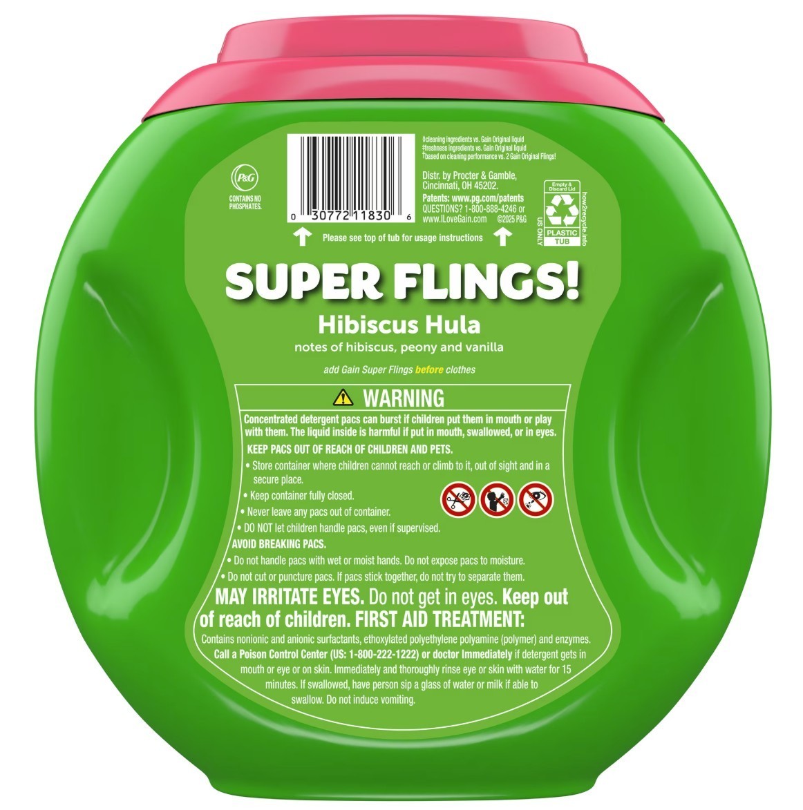 [HOT SALE] Gain Plus Flings All In One Laundry Pacs Happy Hibiscus 32 Ct 2 Pk