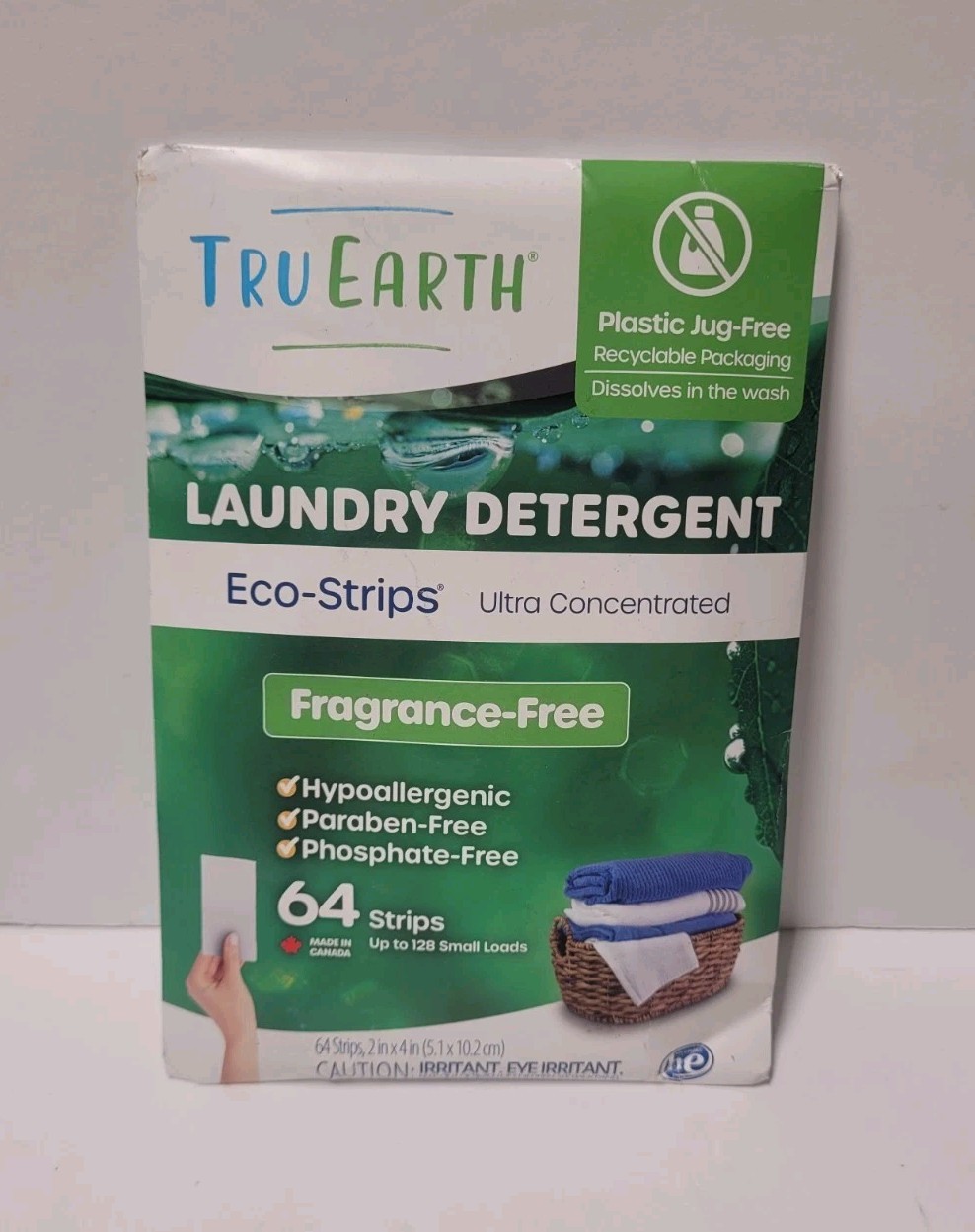 Tru Earth 64 Strips – 128 Loads Detergent Strips – Ultra Concentrate – No Scent