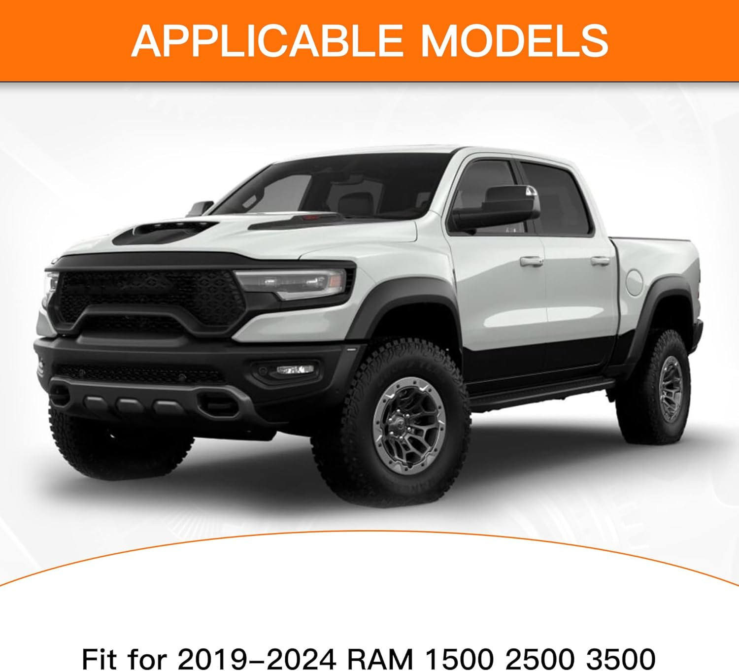 2019-2024 for RAM 1500 2500 3500 Rear Tailgate Emblem Matte Black – Compatible R