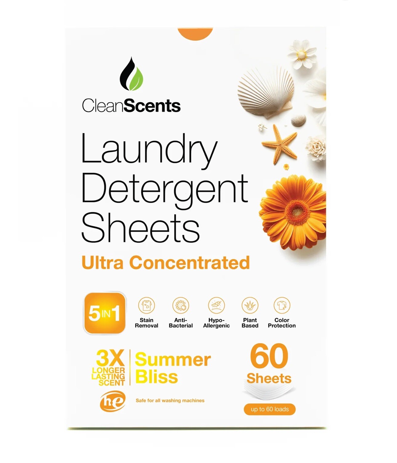 Cleanscent 5in1 Summer Bliss Laundry Detergent 60 Sheets