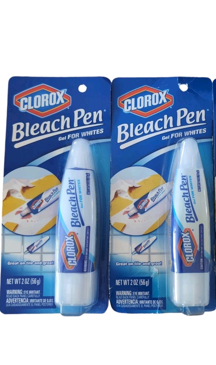 Clorox Bleach Pen (2) Fine Broad Dual-Tipped Zero No Splash Tile Grout SEALED