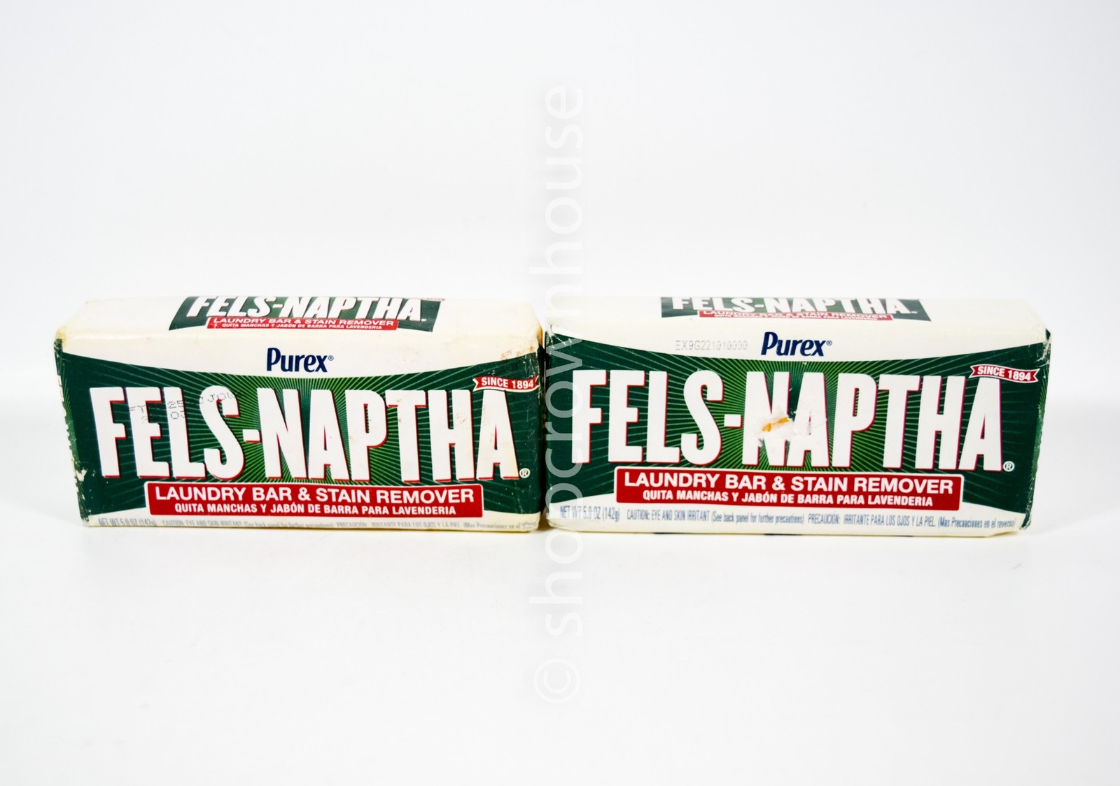 2 Purex FELS-NAPTHA Laundry Bar & Stain Remover Soap 5 oz each