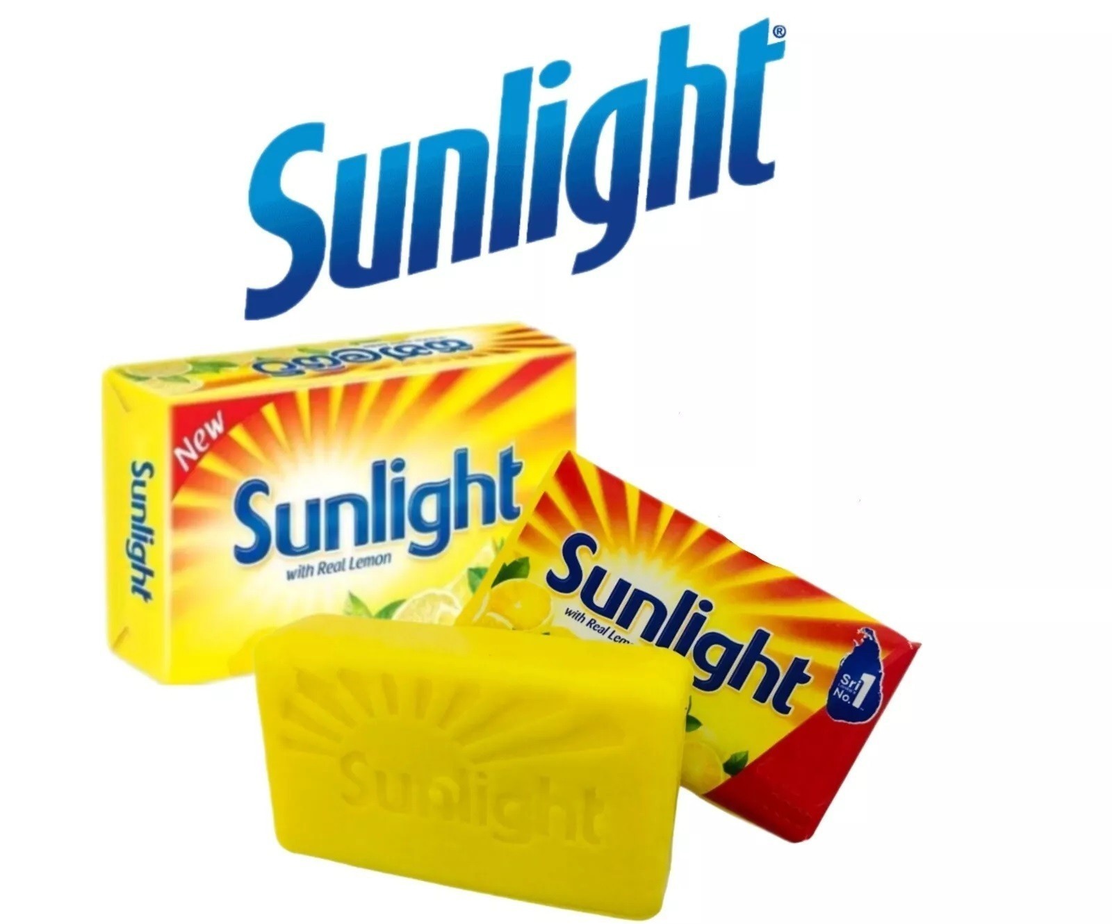 SUNLIGHT Laundry Bar Soap Fresh Lemon Scent 110g x 4 | Budget Pack |