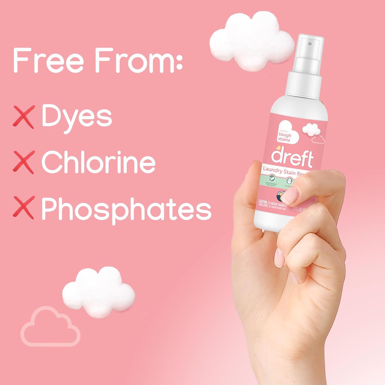 Dreft Stain Remover for Baby Clothes, Fragrance Free 24.35 Fl Oz (Pack of 2)