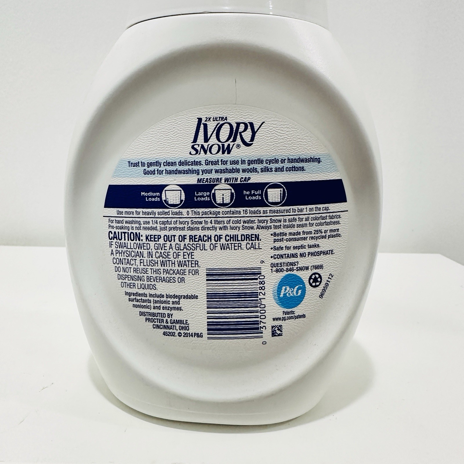 (1) IVORY Snow 2X Ultra Gentle Care Detergent Liquid ~25 fl oz~ PINK Cap.