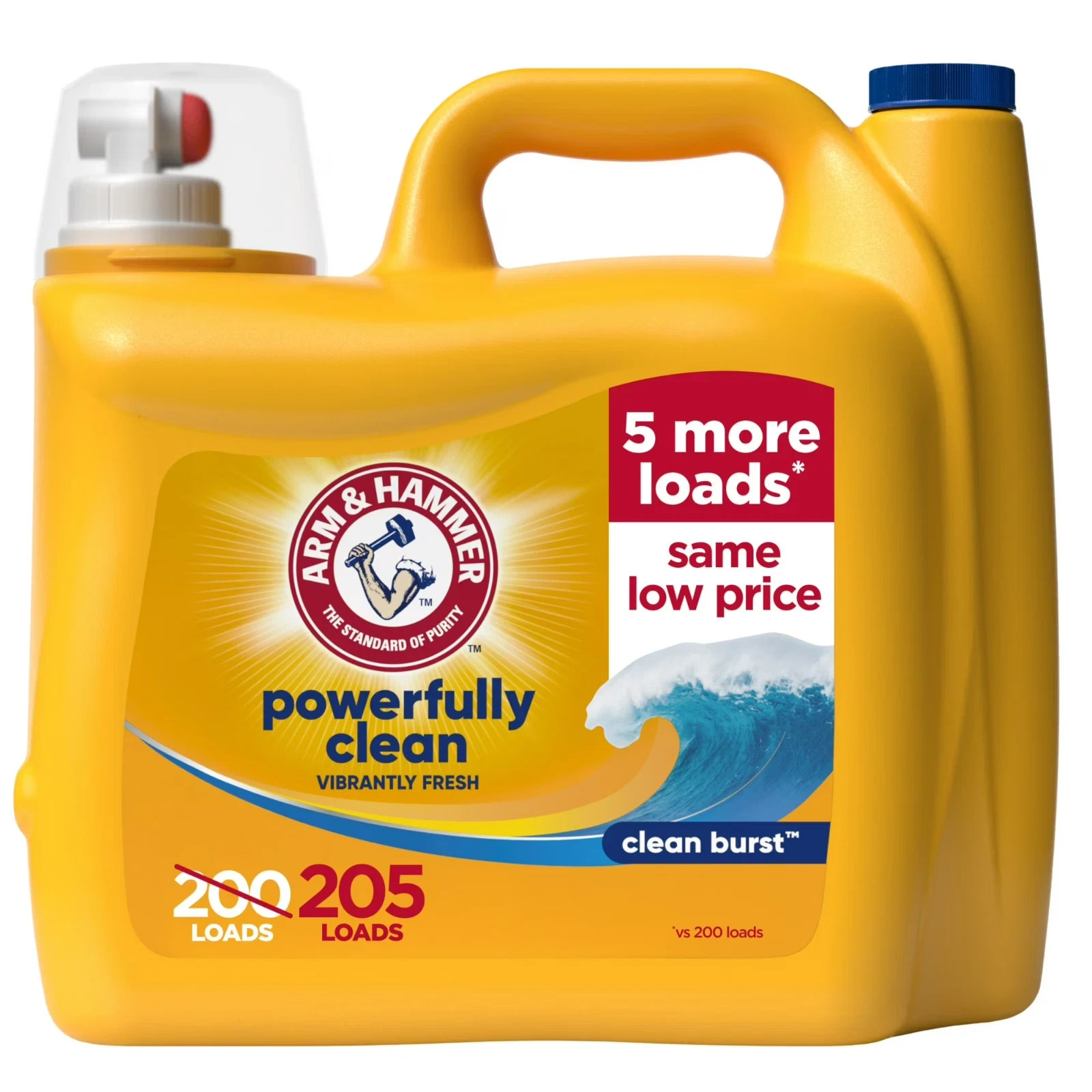3 pack ARM & HAMMER Laundry Detergent Liquid, Clean Burst, 5 Extra Loads, 205 fl