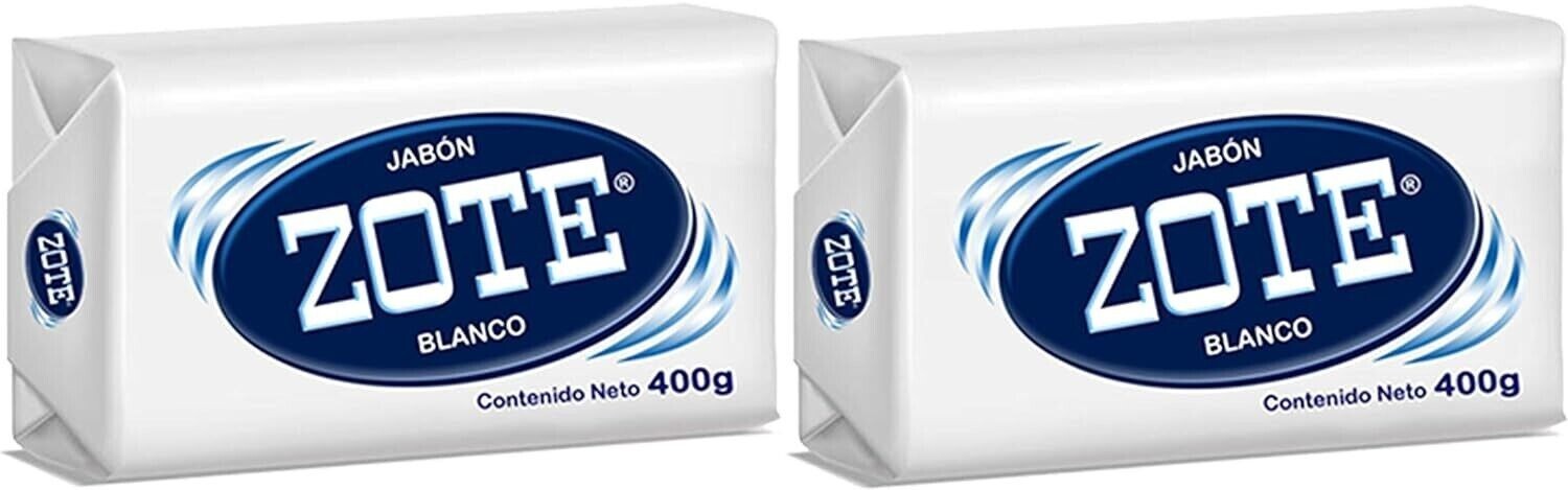2 Pack of Zote Laundry Soap Bar White 14.1 oz Beauty & Personal Care (400gr)