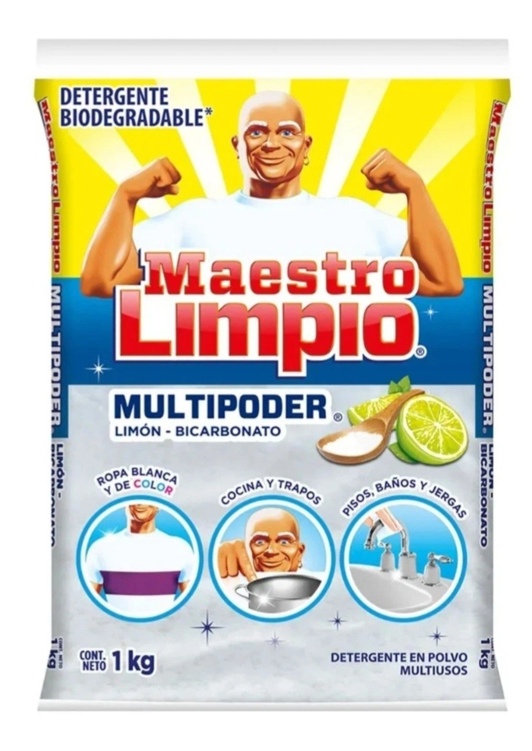 Maestro Limpio Multipoder Lemon+Bicarbonato Laundry Detergent Powder 1 kg