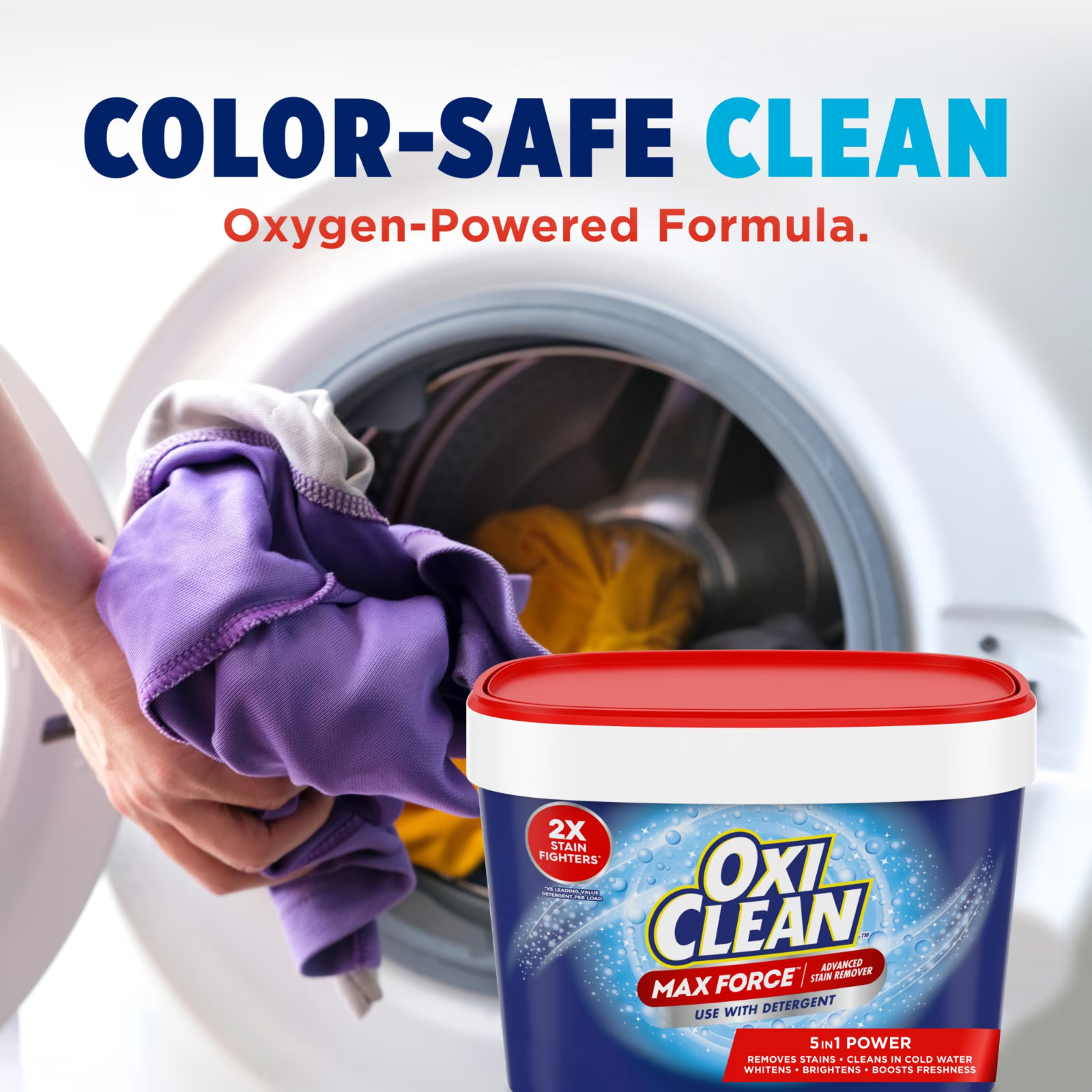 OxiClean Max Force Advanced Stain Remover Powder Color Safe In-Wash 3 lb
