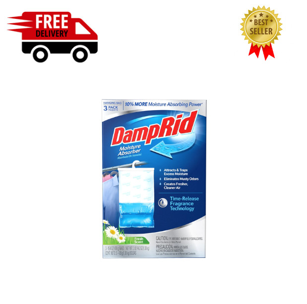 DampRid Fresh Scent Hanging Moisture Absorber, 3 Pack Free & Fast Shipping