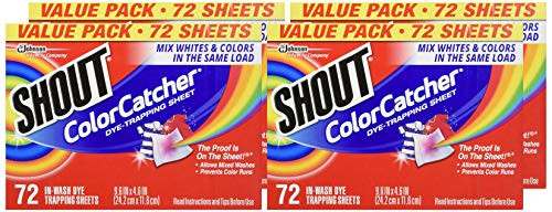 Shout Color Catcher Laundry Sheets 72 Count Pack of 4 Prevent Color Runs