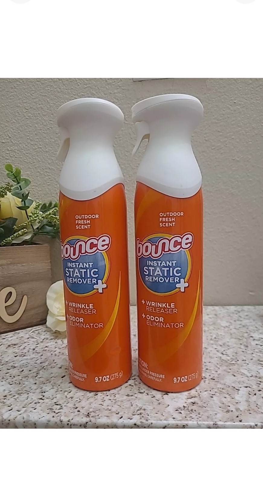 Bounce Anti Static Spray, 9.7oz(275g) Anti Static Spray & Instant Wrinkle Pack 2