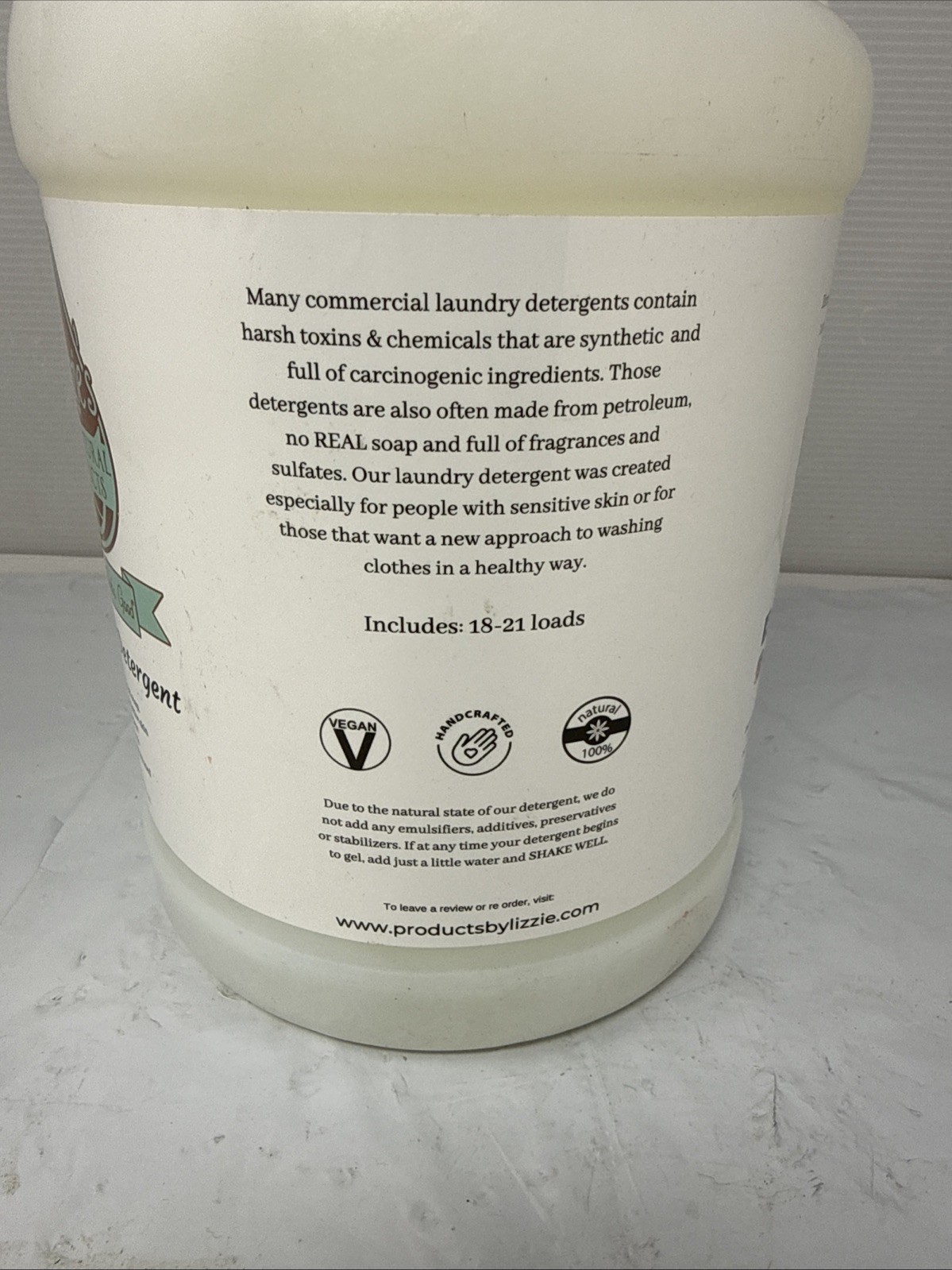 1 Gallon – Lizzies’ All Natural Products – Laundry Detergent – Made with…