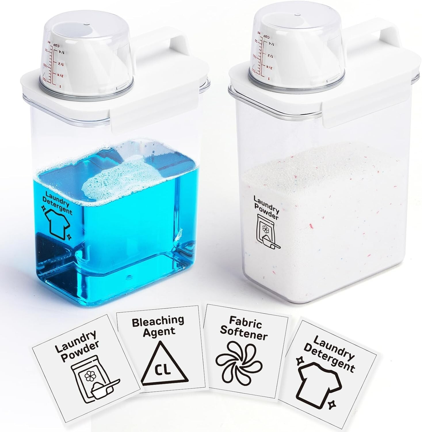 Laundry Detergent Dispenser-2 Pack, 61 Oz Detergent Dispenser with 4 Removable L