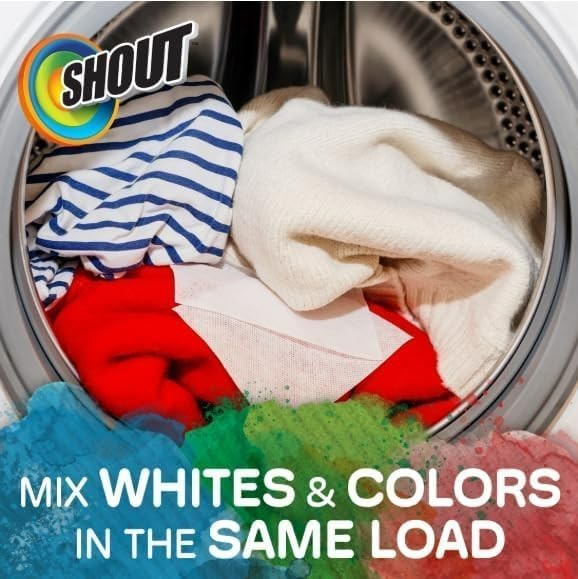 Shout Color Catcher Sheets for Laundry, Maintains Clothes Colors, 72 Count