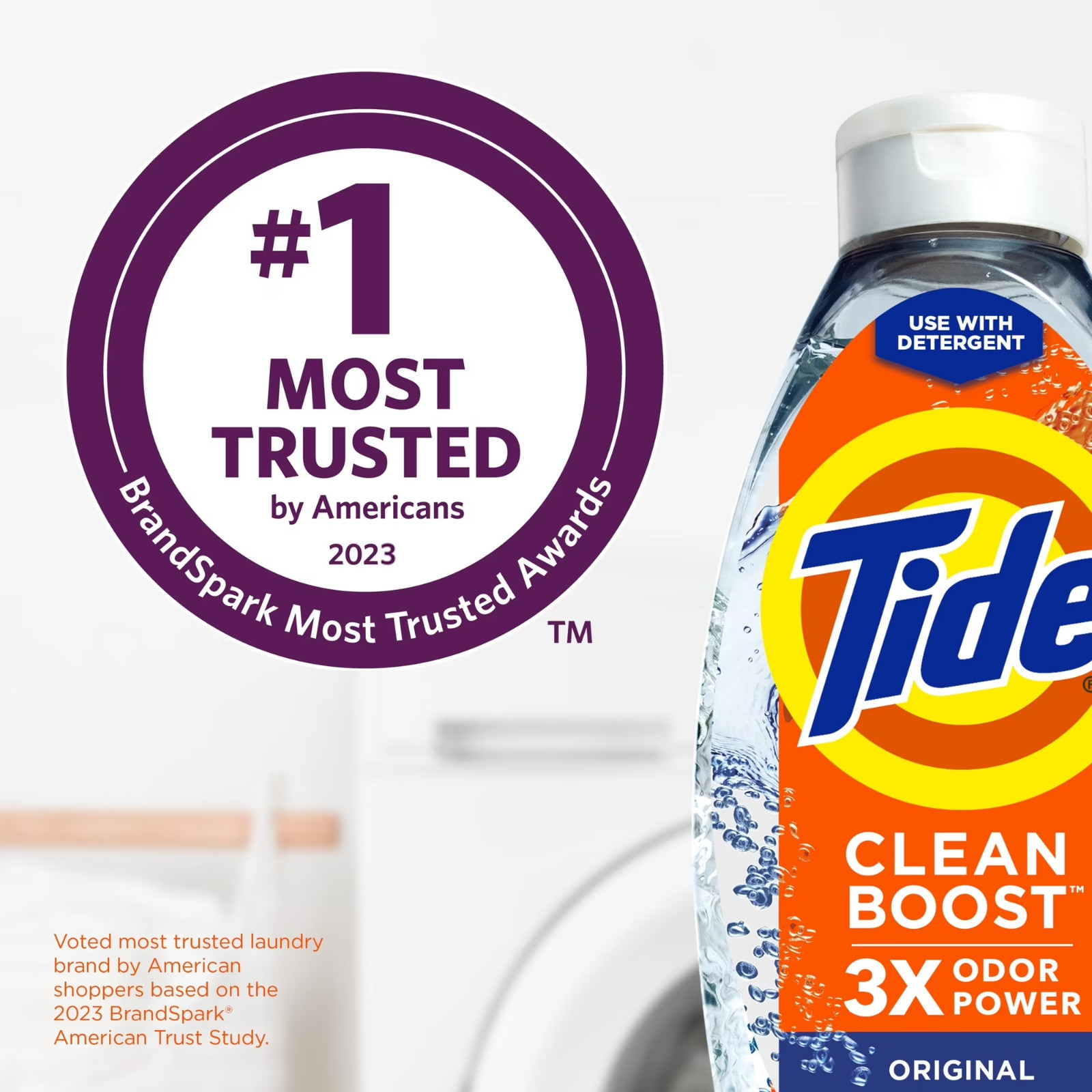 3P Tide Clean Boost Fabric Softener Rinse, Removes Odors Residues, 48 fl oz