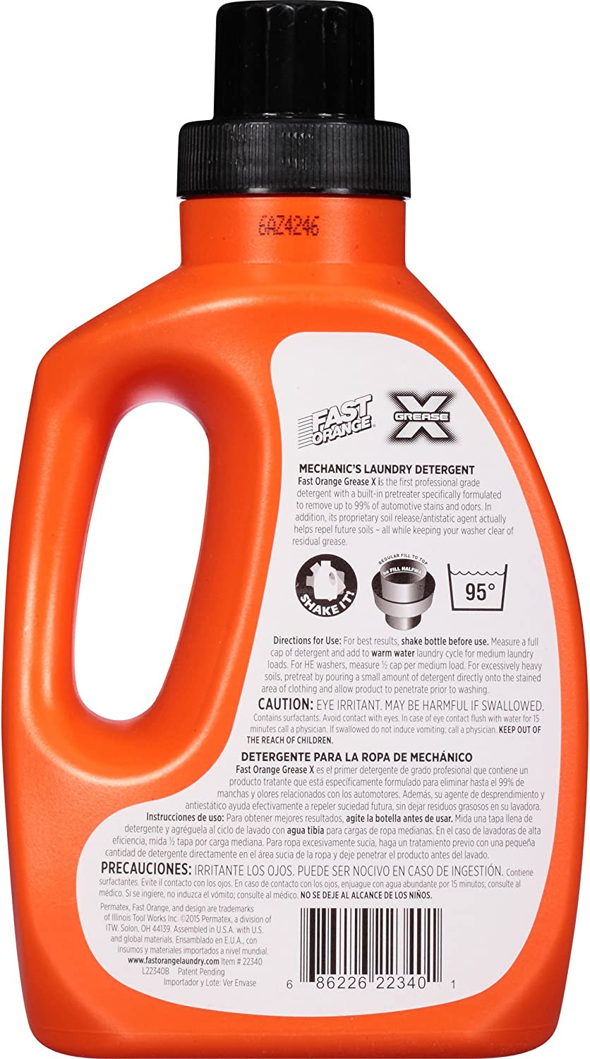 Permatex 22340 Fast Orange Grease X Mechanics Laundry Detergent 40oz