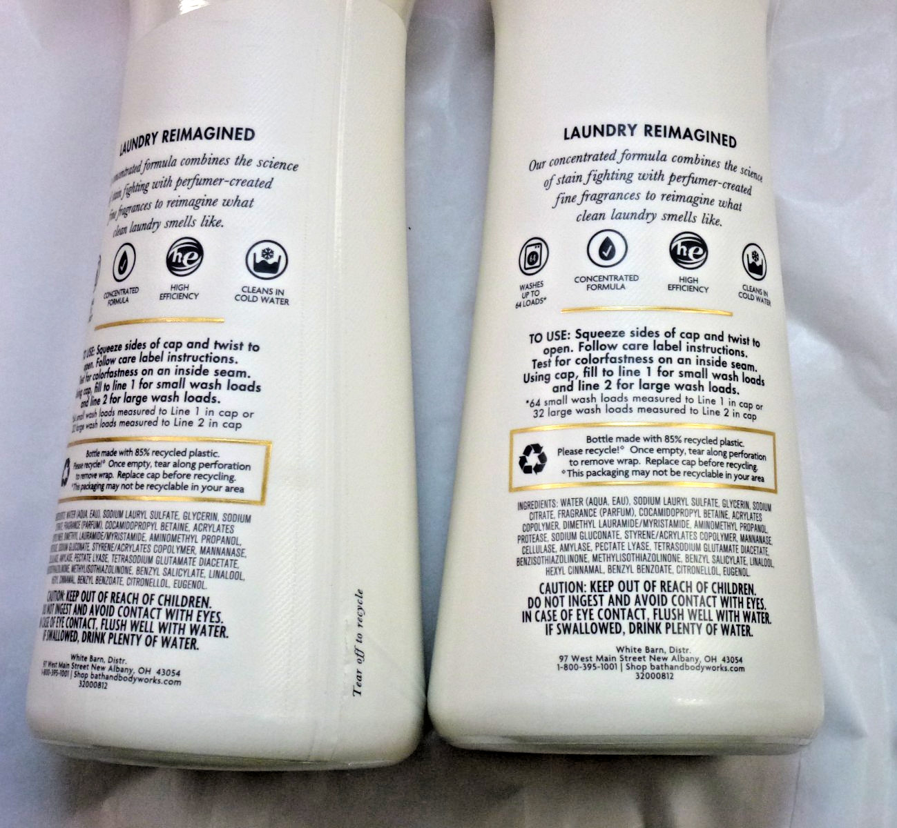 Bath & Body Works WHITE GARDENIA LAUNDRY DETERGENT 32 FL. OZ. X 2 – NEW/SEALED