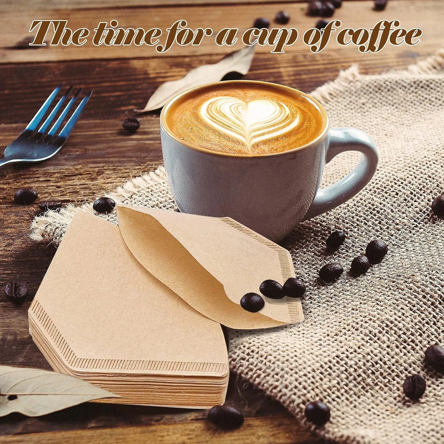 Disposable Coffee Paper Filters, 160 Pcs #4 Cone Coffee Filter 8-12 Cup (Natural