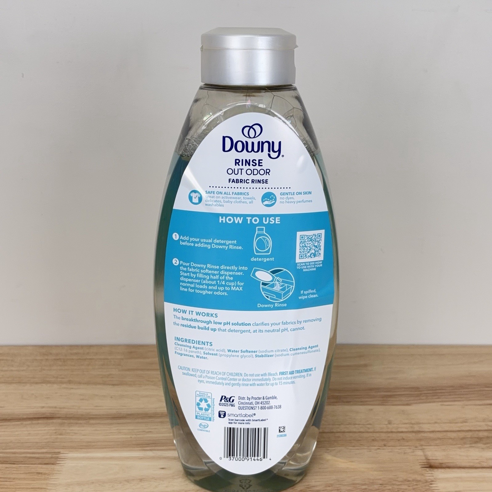 Downy Rinse Out Odor 48 Oz. Fabric Rinse Odor Remover Cool Cotton Scent Liquid