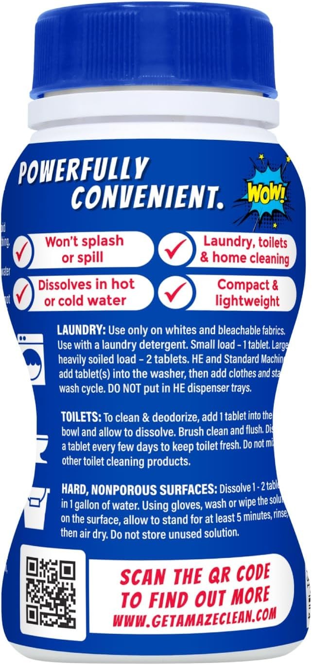 AMAZE Ultra Concentrated Bleach Tablets [32 tablets] – Original Scent – for Laun