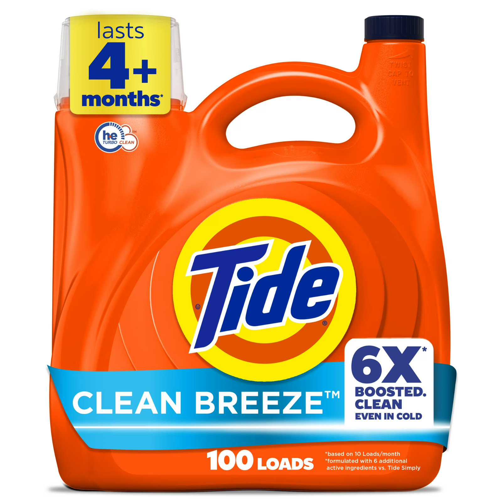 Tide Laundry Detergent Liquid with 6X Boosted Cleaning 125 fl oz, 100 Loads