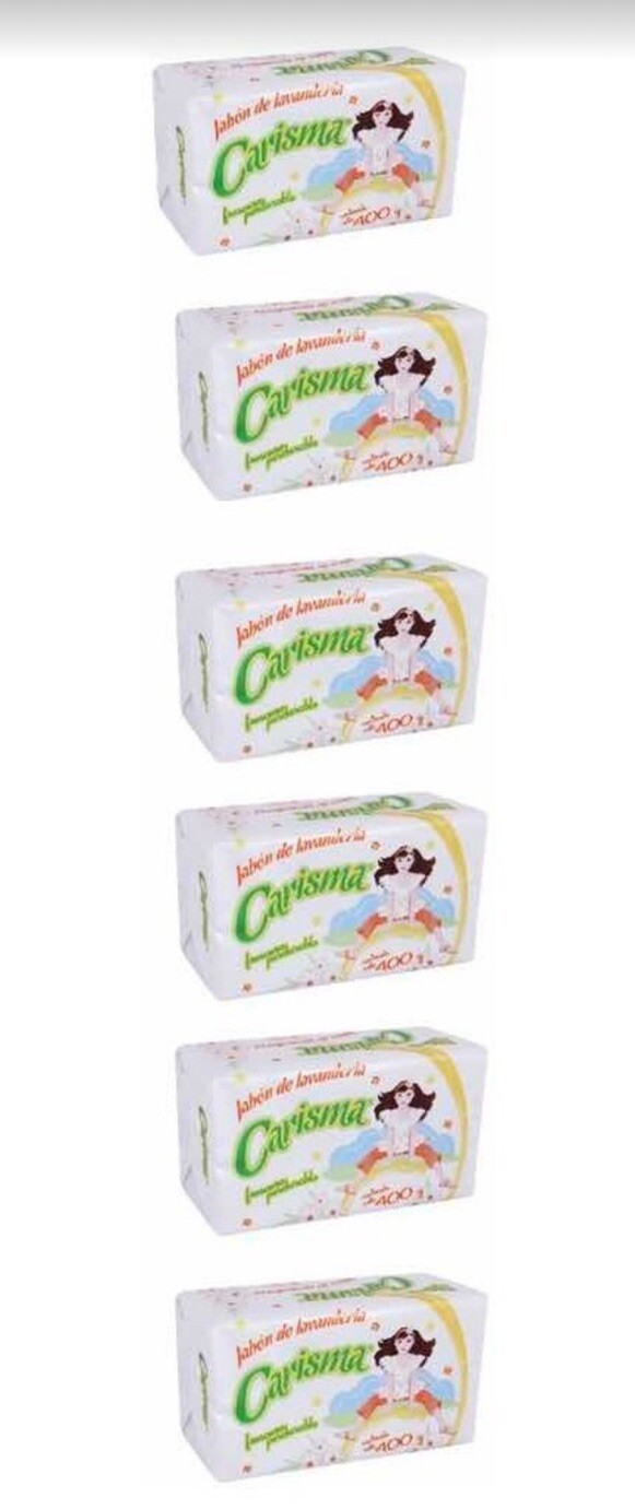 6 PACK CARISMA JABON EN BARRA ROPA LAUNDRY BAR DETERGENTE SOAP 400g each
