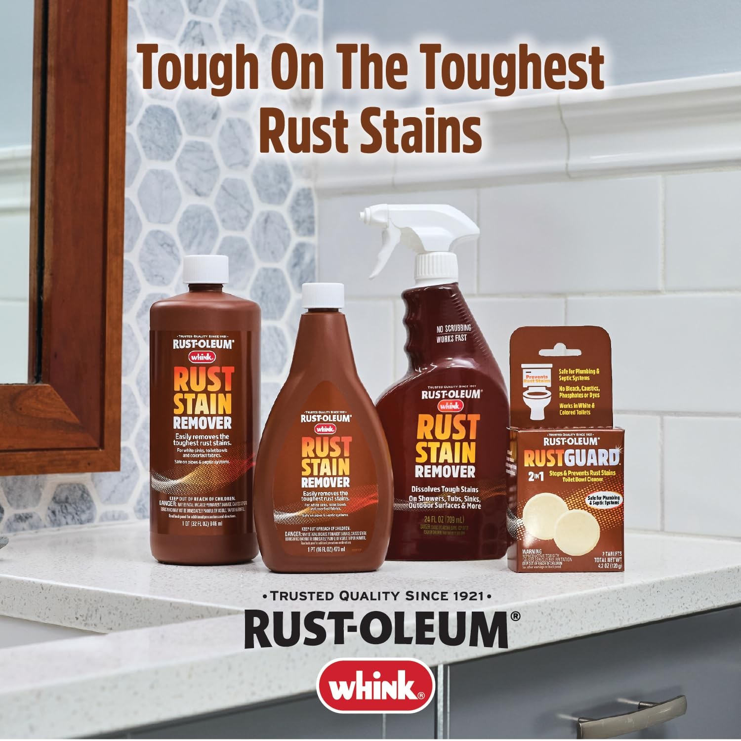 Rust-Oleum Whink Rust Stain Remover | Heavy-Duty 32 Ounce (Pack of 1), Brown