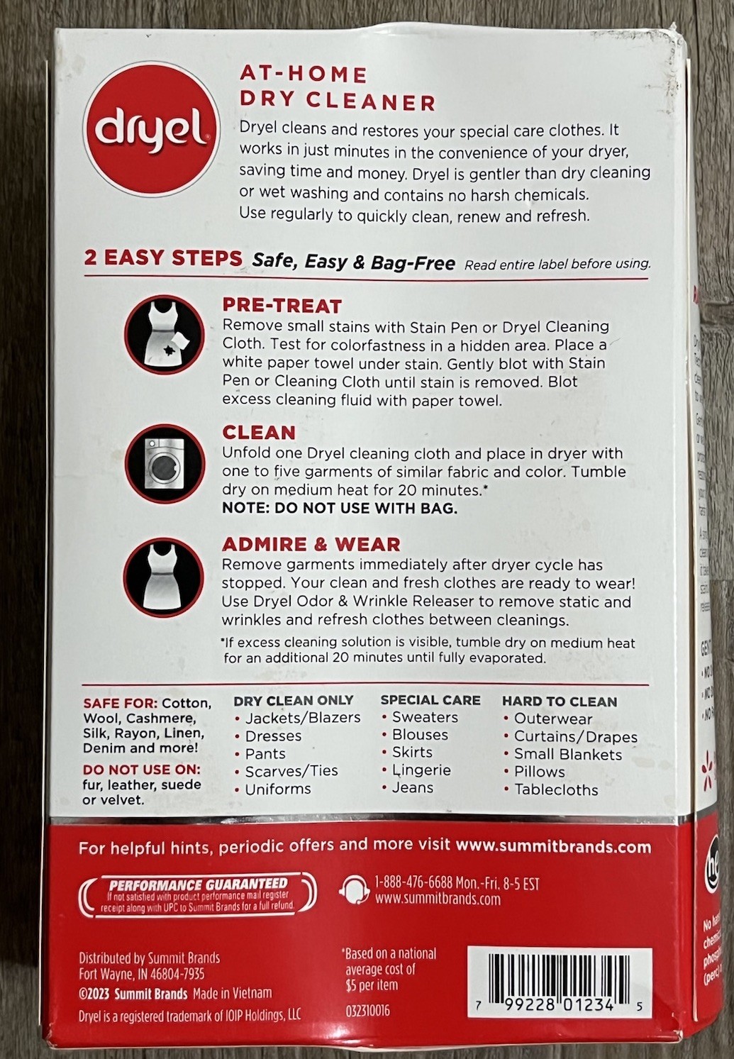 Dryel At-Home Dry-Cleaner Kit 6 Loads Breezy Scent Stain Pen Odor Remover