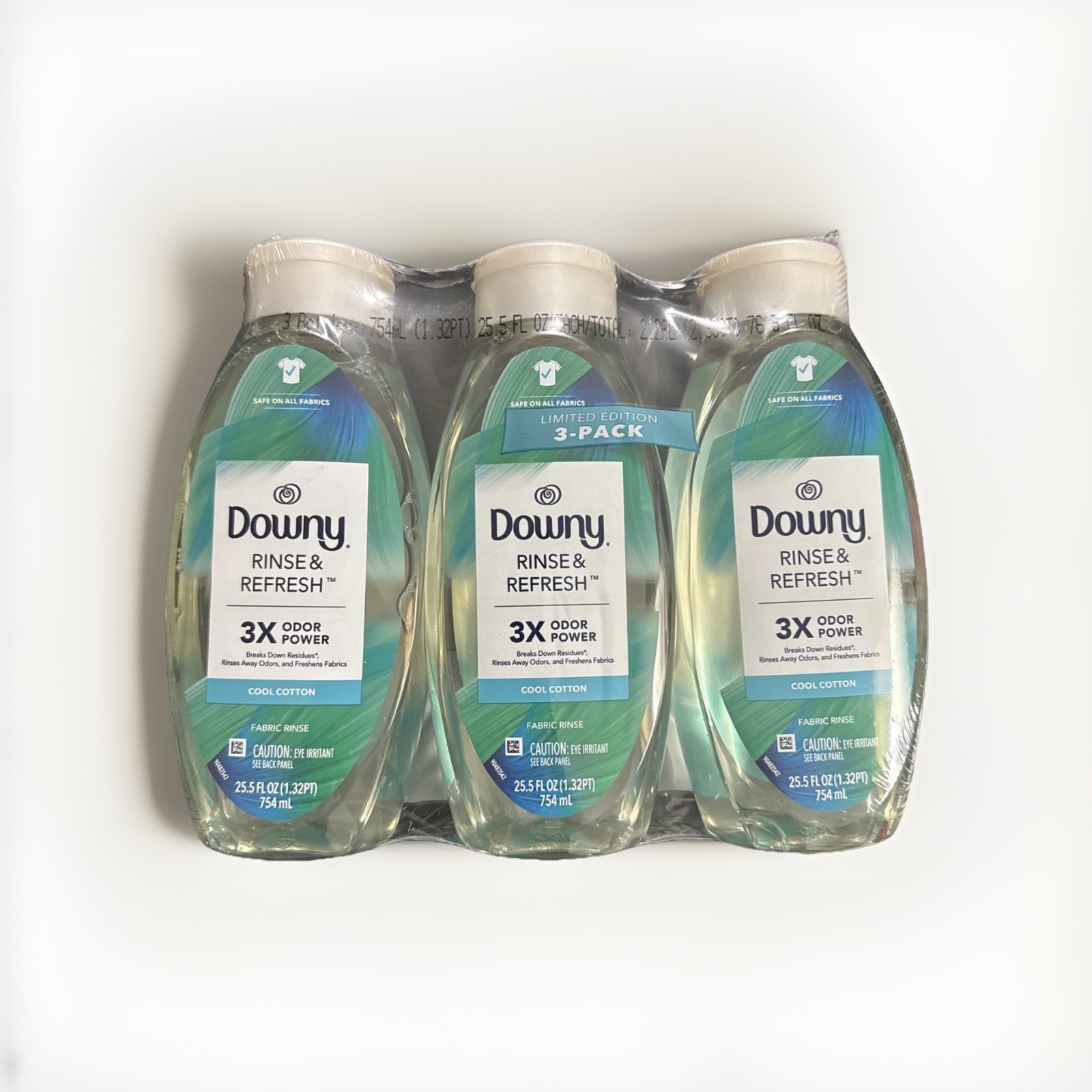 Downy Rinse & Refresh Laundry Odor Remover and Fabric Softener, Cool Cotton, (3