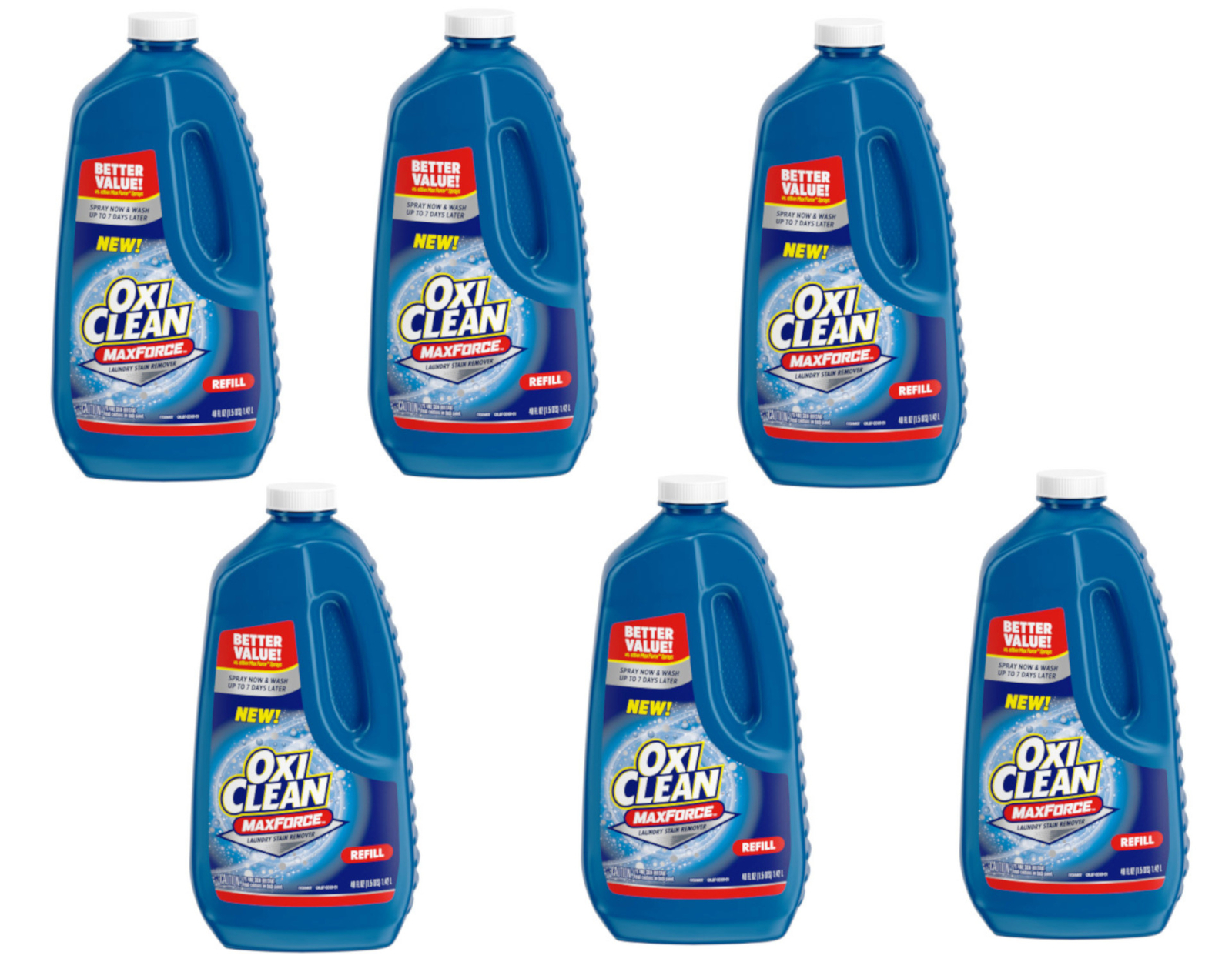 OxiClean Max Force Laundry Stain Remover Spray Refill, 48 fl oz​ – 6 Pack