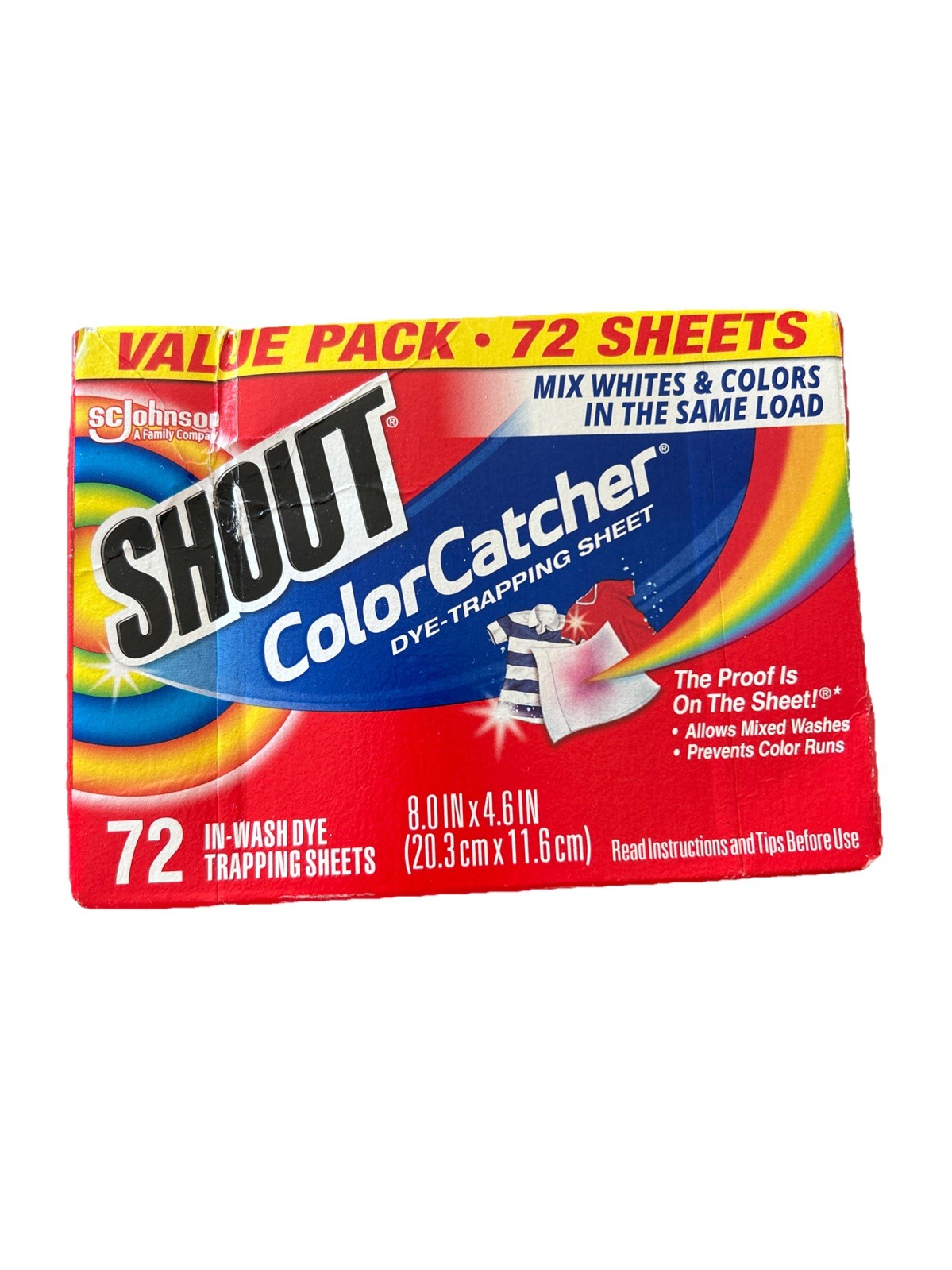 Shout Color Catcher Sheets for Laundry, Maintains Clothes Original Colors, 72