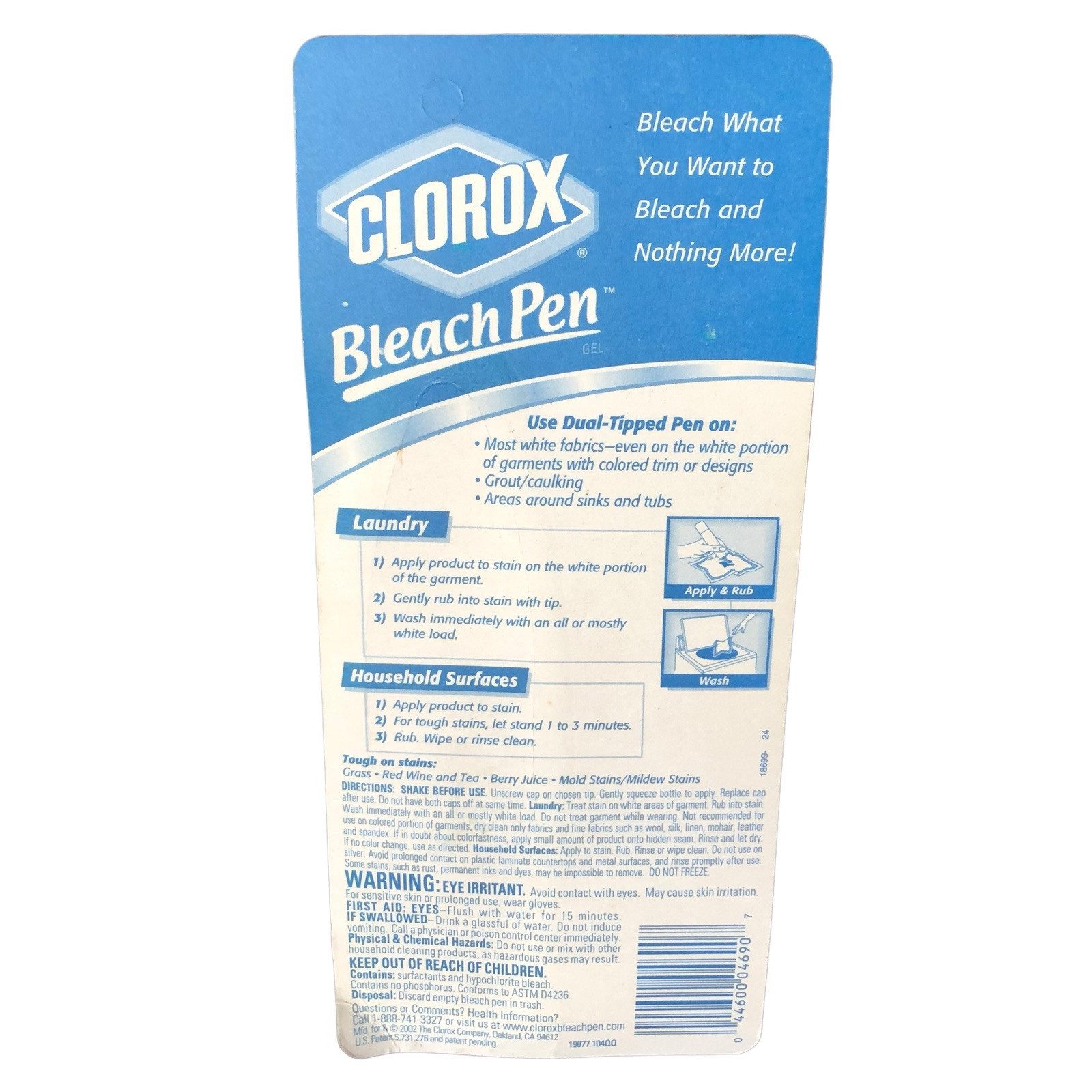 Clorox Bleach Pen Gel Dual Tipped 2 oz Sealed New Vintage 2002