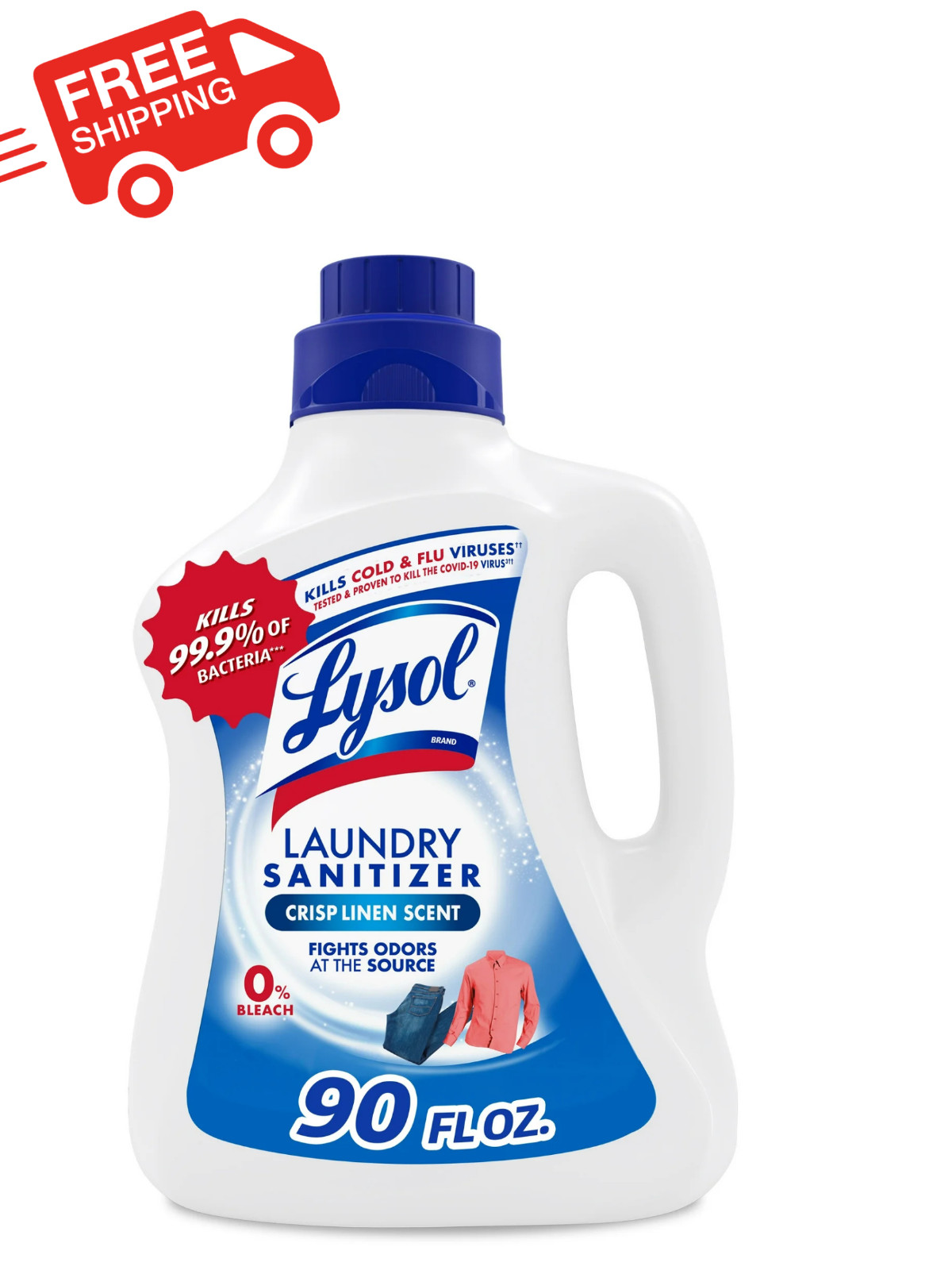 Lysol Laundry Sanitizer Additive Crisp Linen 90 fl oz Kills Bacteria