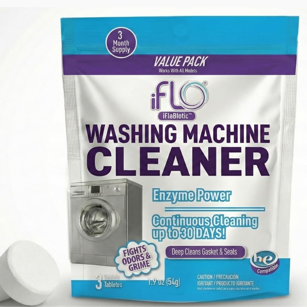 Washing Machine Cleaner Tablets – Deep Clean & Deodorize, 3-Pack, Universal Fit