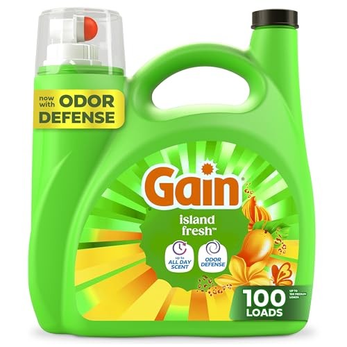 Gain Liquid Laundry Detergent, Island Fresh Scent, 154 fl oz, 107 Loads, HE Safe
