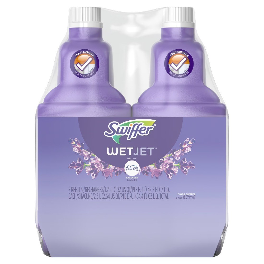 Wet Jet Floor Cleaner Solution Refill 2 Pack Lavender Scent 84.4 Fl Oz Total