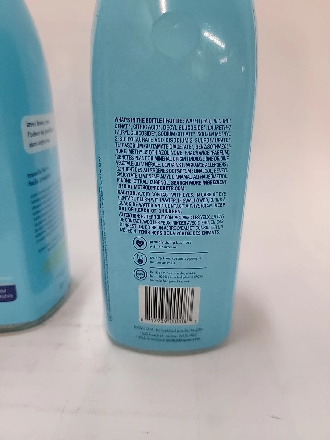 3x Method Bathroom Cleaner Eucalyptus Mint Cleans Soap Scum Mildew & Mold 28 oz