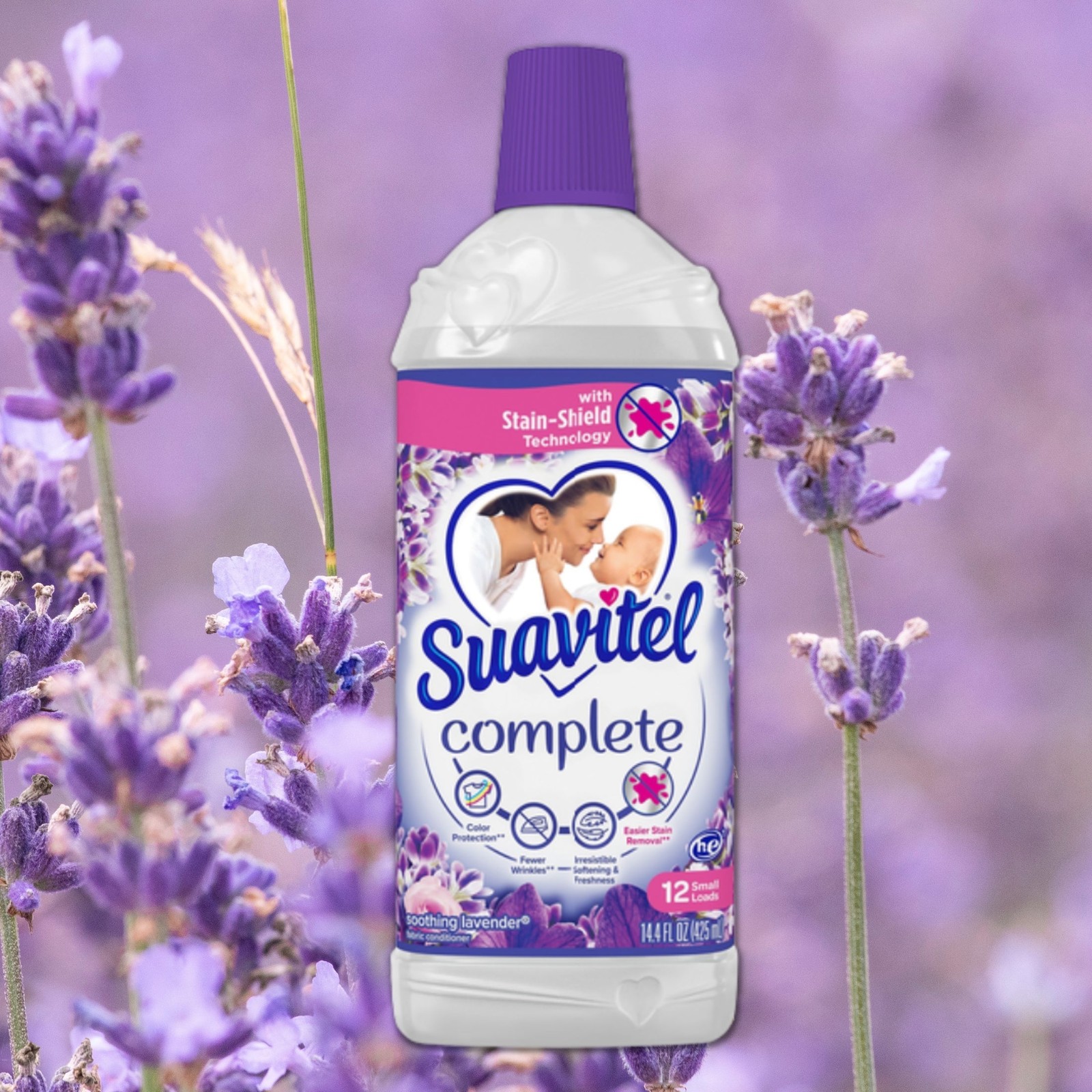 Suavitel Complete Fabric Softener – Soothing Lavender Scent, 425ml (Pack of 2)