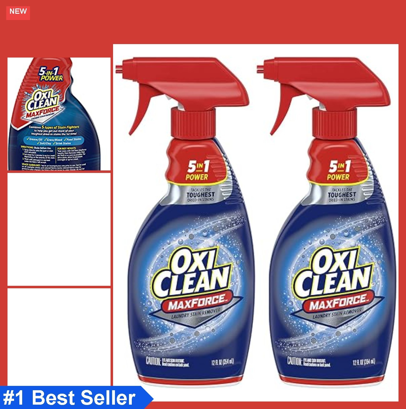 Stain Remover Spray 2 Pack 12 Oz Max Force Laundry Power Ultra Tough